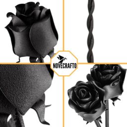 Novecrafto Free Standing Iron Roses - Intertwined Together Forever, Handmade Gift in Black - thumbnail 5
