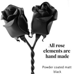 Novecrafto Free Standing Iron Roses - Intertwined Together Forever, Handmade Gift in Black - thumbnail 4