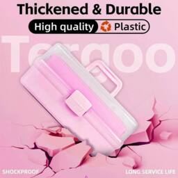 VOGREX Pink 3-Layer Portable Craft Storage Box With 2 Trays - thumbnail 3