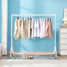 House of Home 5FT Long 5FT Tall White Clothes Rail Superior Heavy Duty Clothing Rack - thumbnail 5