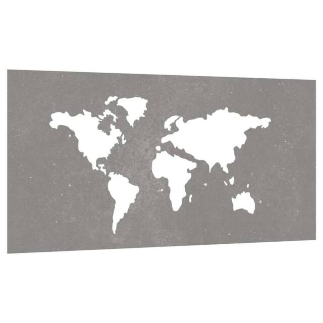 Berkfield Home Garden Wall Decoration 105x55 cm Corten Steel World Map Design in Brown - image 1
