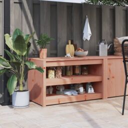 Berkfield Home Outdoor Kitchen Cabinet 106x55x64 cm Solid Wood Douglas in Brown - Size: 106 x 55 x 64 cm - thumbnail 1