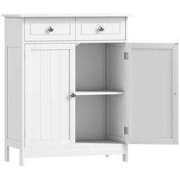 Wyld Haus Zilu Freestanding Bathroom Cabinet 2 Drawers & Cupboard White - thumbnail 2