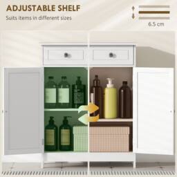 Wyld Haus Zilu Freestanding Bathroom Cabinet 2 Drawers & Cupboard White - thumbnail 6