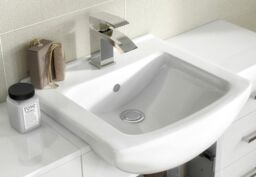 Balterley Cloakroom Cabinet Basin WC Unit Cistern Pan Soft Close Seat in White - thumbnail 2