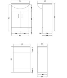 Balterley Cloakroom Cabinet Basin WC Unit Cistern Pan Soft Close Seat in White - thumbnail 7