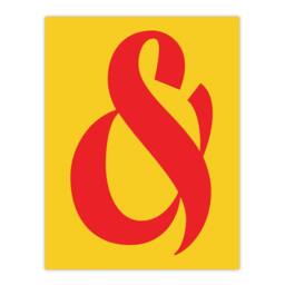 "Artery8 And Ampersand Symbol Yellow Red Vibrant Design Wall Art Print - Size: W12"" x H16""" - thumbnail 1