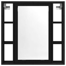 Berkfield Home Bathroom Mirror Cabinet Black Oak 60x16x60 cm Engineered Wood - Size: 60 x 16 x 60 cm - thumbnail 4