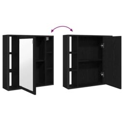 Berkfield Home Bathroom Mirror Cabinet Black Oak 60x16x60 cm Engineered Wood - Size: 60 x 16 x 60 cm - thumbnail 7