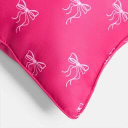OHS Kids Bows Print Bolster Pillow Soft Back Support Filled Cushion in Bright Pink - thumbnail 5