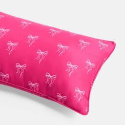 OHS Kids Bows Print Bolster Pillow Soft Back Support Filled Cushion in Bright Pink - thumbnail 4