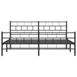 Berkfield Home Metal Bed Frame with Headboard & Footboard Black 200x200 cm - thumbnail 5