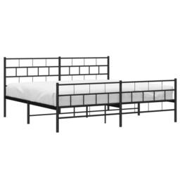 Berkfield Home Metal Bed Frame with Headboard & Footboard Black 200x200 cm - thumbnail 3