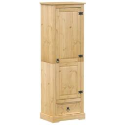 Berkfield Home Wardrobe Corona 55x38x170 cm Solid Wood Pine in Light Tan - Size: 55 x 38 x 170 cm - thumbnail 1