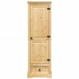 Berkfield Home Wardrobe Corona 55x38x170 cm Solid Wood Pine in Light Tan - Size: 55 x 38 x 170 cm - thumbnail 4