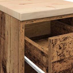 Berkfield Home Durable Garage Storage Cabinet Old Wood 30x51x85 cm Solid Wood Pine in Brown - Size: 30 x 51 x 85 cm - thumbnail 9