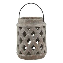 Lemon Pavilion Furniture and Decor Siena Large Lattice Lantern - Ceramic - L17 x W17 x H23 cm - Brown