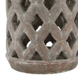 Lemon Pavilion Furniture and Decor Siena Large Lattice Lantern - Ceramic - L17 x W17 x H23 cm - Brown - thumbnail 3