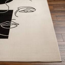 Livabliss Pisa-Modern Off-White Black Living Dining Bedroom Rug in Beige - Size: 150 cm x 210 cm - thumbnail 5