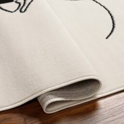 Livabliss Pisa-Modern Off-White Black Living Dining Bedroom Rug in Beige - Size: 150 cm x 210 cm - thumbnail 4