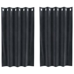 Berkfield Home Blackout Curtains with Eyelets 2 pcs Dark Grey Velvet - thumbnail 2