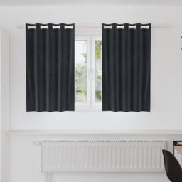 Berkfield Home Blackout Curtains with Eyelets 2 pcs Dark Grey Velvet - thumbnail 1