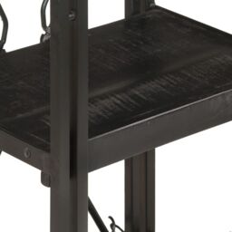 Berkfield Home 3-Tier Bookcase Black 40x30x80 cm Solid Mango Wood - Size: 40 x 30 x 80 cm - thumbnail 4