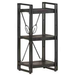 Berkfield Home 3-Tier Bookcase Black 40x30x80 cm Solid Mango Wood - Size: 40 x 30 x 80 cm - thumbnail 1