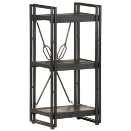 Berkfield Home 3-Tier Bookcase Black 40x30x80 cm Solid Mango Wood - Size: 40 x 30 x 80 cm - thumbnail 6