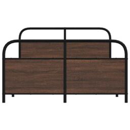 Berkfield Home Bed Frame Without Mattress 120x200 cm Brown Oak Engineered Wood - Size: Small Double - thumbnail 5