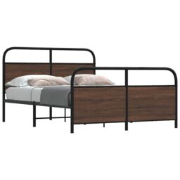 Berkfield Home Bed Frame Without Mattress 120x200 cm Brown Oak Engineered Wood - Size: Small Double