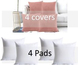 Luxury Living Set of 4 Velvet Chenille Cushions 45cm x 45cm with Removable Covers & Plush Pads - Soft, Stylish Home Décor - Size: 45 cm x 45 cm - thumbnail 3