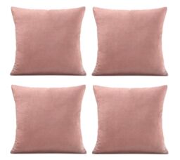 Luxury Living Set of 4 Velvet Chenille Cushions 45cm x 45cm with Removable Covers & Plush Pads - Soft, Stylish Home Décor - Size: 45 cm x 45 cm