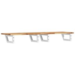Berkfield Home Basin Shelf Wall Mounted Steel & Solid Wood Acacia in Brown - thumbnail 6