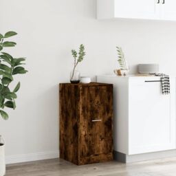 Berkfield Home Apothecary Cabinet Smoked Oak 40x41x77.5 cm Engineered Wood in Brown - thumbnail 4
