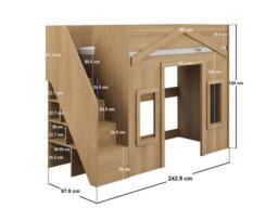 Flair Nixon Playhouse High Sleeper with Storage in Brown - Size: Single - thumbnail 5