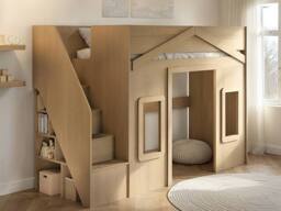 Flair Nixon Playhouse High Sleeper with Storage in Brown - Size: Single - thumbnail 2