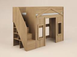 Flair Nixon Playhouse High Sleeper with Storage in Brown - Size: Single - thumbnail 4