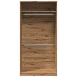 Berkfield Home Wardrobe Artisian Oak 100x50x200 cm Engineered Wood in Brown - Size: 100 x 50 x 200 cm - thumbnail 4