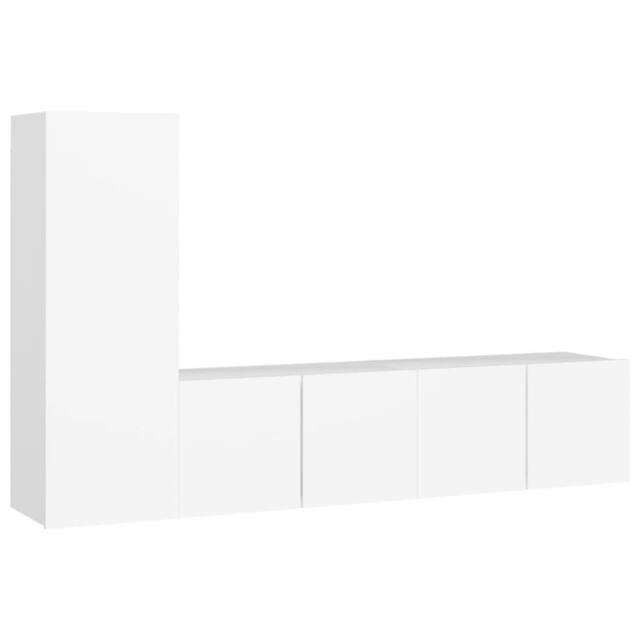 Berkfield Home 3 Piece TV Cabinet Set White Engineered Wood - image 1