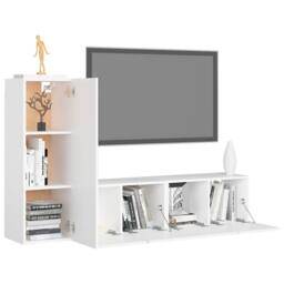 Berkfield Home 3 Piece TV Cabinet Set White Engineered Wood - thumbnail 3