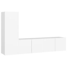 Berkfield Home 3 Piece TV Cabinet Set White Engineered Wood - thumbnail 1