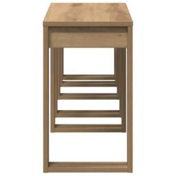 Berkfield Home Nest of Tables 3 pcs Artisan Oak Engineered Wood in Brown - thumbnail 6