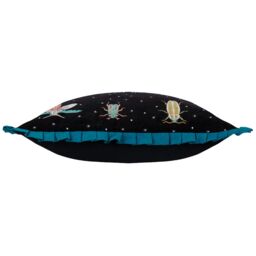 Wylder Tropics Darkling Beetles Embroidered Velvet Cushion in Black - Size: 50 cm x 50 cm - thumbnail 3