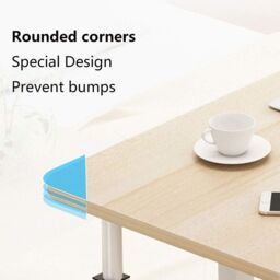 Living and Home 3-tier Height Adjustable Mobile Table Overbed Desk with Wheels in Beige - thumbnail 8