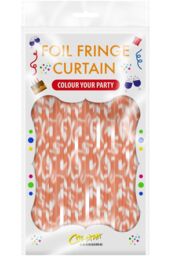 Netagon Shimmer Tinsel Curtain Reindeer Christmas Tree Design 2.5M x 1M Red - thumbnail 2
