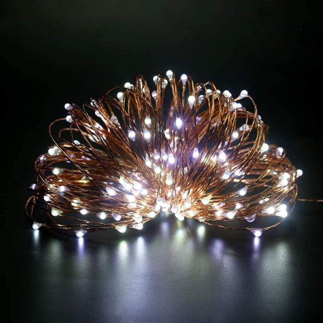 Shatchi 20 LEDs Gold Wire With Cool White LEDs Copper Wire Indoor Battery Operated StringLights - image 1