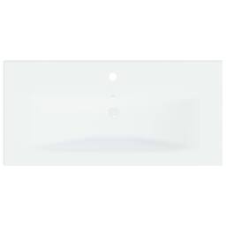 Berkfield Home Elegant Built-in Basin with Faucet 81x39x18 cm Ceramic White - Size: 81 x 39 x 18 cm - thumbnail 8