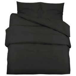Berkfield Home Duvet Cover Set Black 140x200 cm Light-weight Microfiber - thumbnail 2
