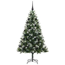 Berkfield Home Lush Artificial Hinged Christmas Tree with Flocked Snow 180 cm in Green - thumbnail 4